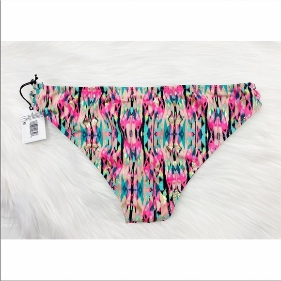 𝅺NWT Shade & Shore Coral Ikat Metallic Strappy Cheeky Bikini Bottoms Size Small - Picture 5 of 7